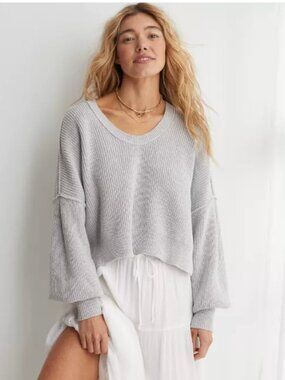 Aerie Beyond Cropped Sweater
